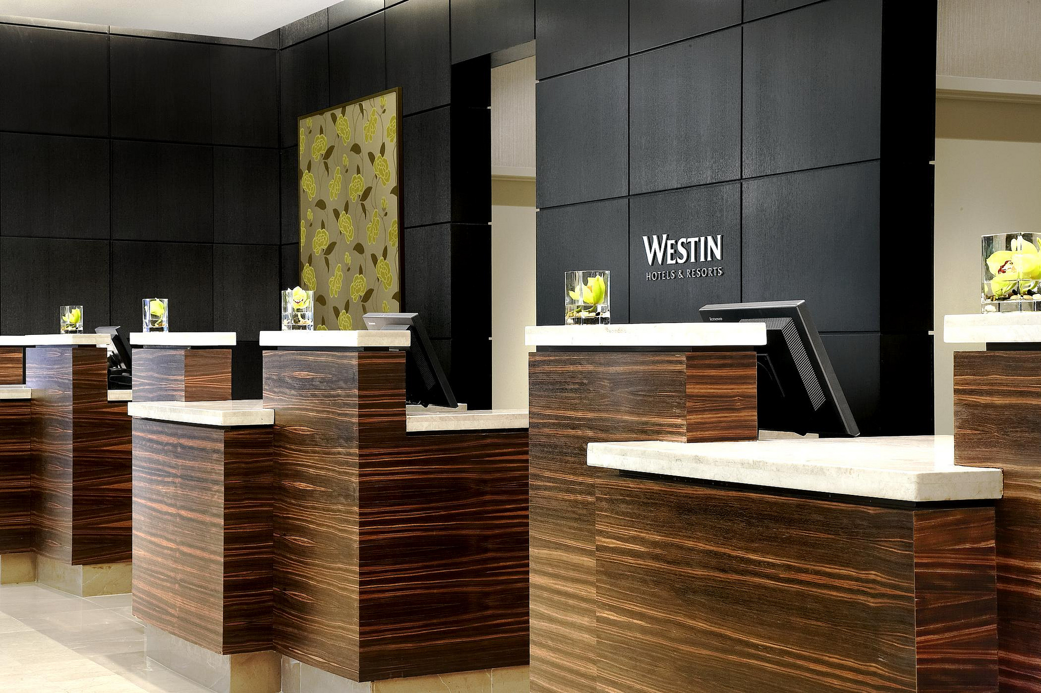 Westin Prince Check-in Desks - Ebony Millwork